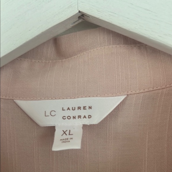 LC Lauren Conrad Pink Button Down Shirt Peter Pan Collar - Picture 10 of 12